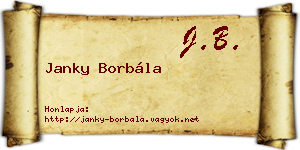 Janky Borbála névjegykártya
