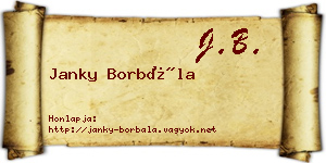 Janky Borbála névjegykártya