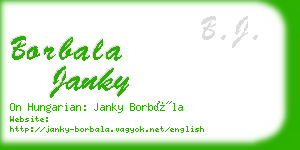 borbala janky business card